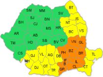 Avertizarea cod portocaliu, prelungita pentru noua judete