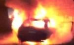 O maşină a luat foc la Medgidia, după ce s-a izbit de un pod (VIDEO)