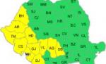 Cod galben de ploi în 11 judeţe din vestul ţării