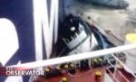 Accident spectaculos în portul Constanţa. Remorcher, lovit de o navă gigant (VIDEO)