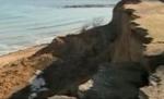 S-au surpat 60 de metri pătraţi din faleza Eforie Sud. Autorităţile au închis zona
