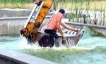 Distracţie ungurească: Cu excavatorul în piscină