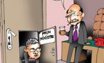 Vezi de ce a îngenuncheat Ungureanu în faţa preşedintelui. Prima caricatură cu şeful Guvernului