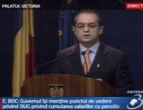 Boc: Menţinem Ordonanţa privind veniturile cumulate. Este morală şi corectă! 