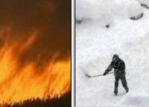 Vreme capricioasă: Incendii de vegetaţie în Australia şi ninsori abundente în SUA (VIDEO)
