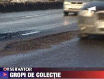 Zăpada topită a scos la iveală noi gropi în Bucureşti (VIDEO)
