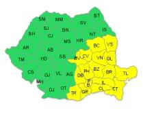 Cod galben de ninsori, în sud-estul ţării. Vezi prognoza meteo pentru următoarele trei zile (VIDEO)