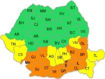 Averizare cu cod portocaliu de ninsori şi viscol, pentru 13 judeţe, inclusiv municipiul Bucureşti 
