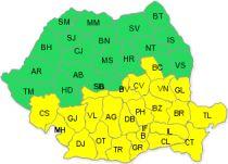 Cod Galben de ploi şi viscol pentru jumătatea de sud a ţării. Vezi prognoza meteo