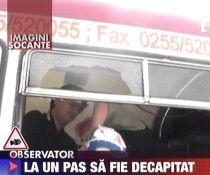 Reşiţa. La un pas de a fi decapitat în tramvai (VIDEO)