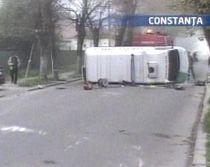 Constanţa. Accident spectaculos, provocat de un taximetrist (VIDEO)