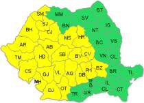 Cod Galben de ploi şi vijelii în 23 de judeţe din vestul ţării. Vezi zonele vizate şi prognoza meteo