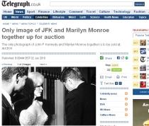 Singura fotografie cu John F Kennedy şi Marilyn Monroe, scoasă la licitaţie în SUA 