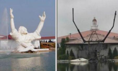 Statuie a lui Iisus, distrusă de flăcări după ce a fost lovită de fulger (VIDEO) 