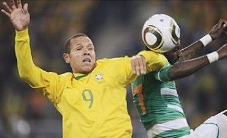Brazilia - Coasta de Fildeş 3-1. "Mâna lui Dumnezeu" îi pune pe sud-americani în optimile CM 2010