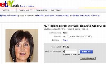 Şi-a scos mama la licitaţie pe eBay pentru o liră sterlină 
