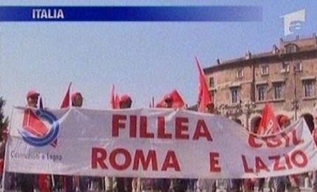 Sute de mii de francezi şi italieni au ieşit în stradă din cauza măsurilor anti-criză (VIDEO)