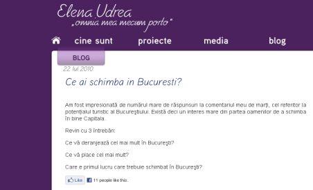 Campanie electorală? Udrea scrie pe blog despre schimbările de care are nevoie Capitala