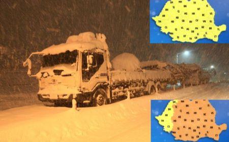 Ninsori abundente în TOATĂ ROMÂNIA! A început HAOSUL pe şosele. Vezi prognoza meteo