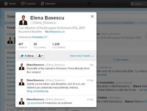 Vezi ce a scris Eba pe Twitter despre demisia lui Boc şi ce imagine a postat înainte de a merge la muncă