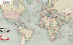 INEDIT: Harta reţelei de cabluri submarine care formează INTERNETUL de astăzi 