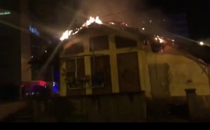 Incendiu puternic în Piața Veche a Craiovei VIDEO