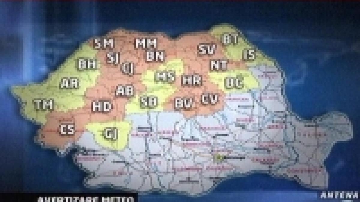 ninsori puternice si viscol in 13 judete din tara