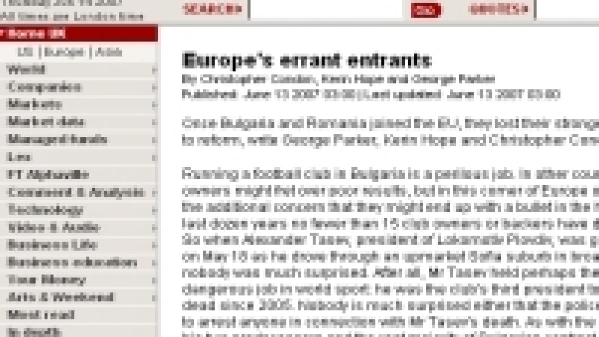 financial times aderarea romaniei o greseala