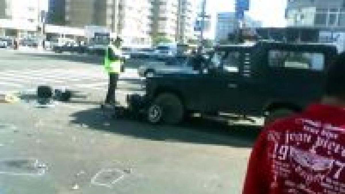 un tanar pe scuter a fost spulberat de o basculanta video