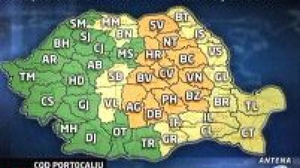 avertizare cod portocaliu ploi torentiale duminica si luni