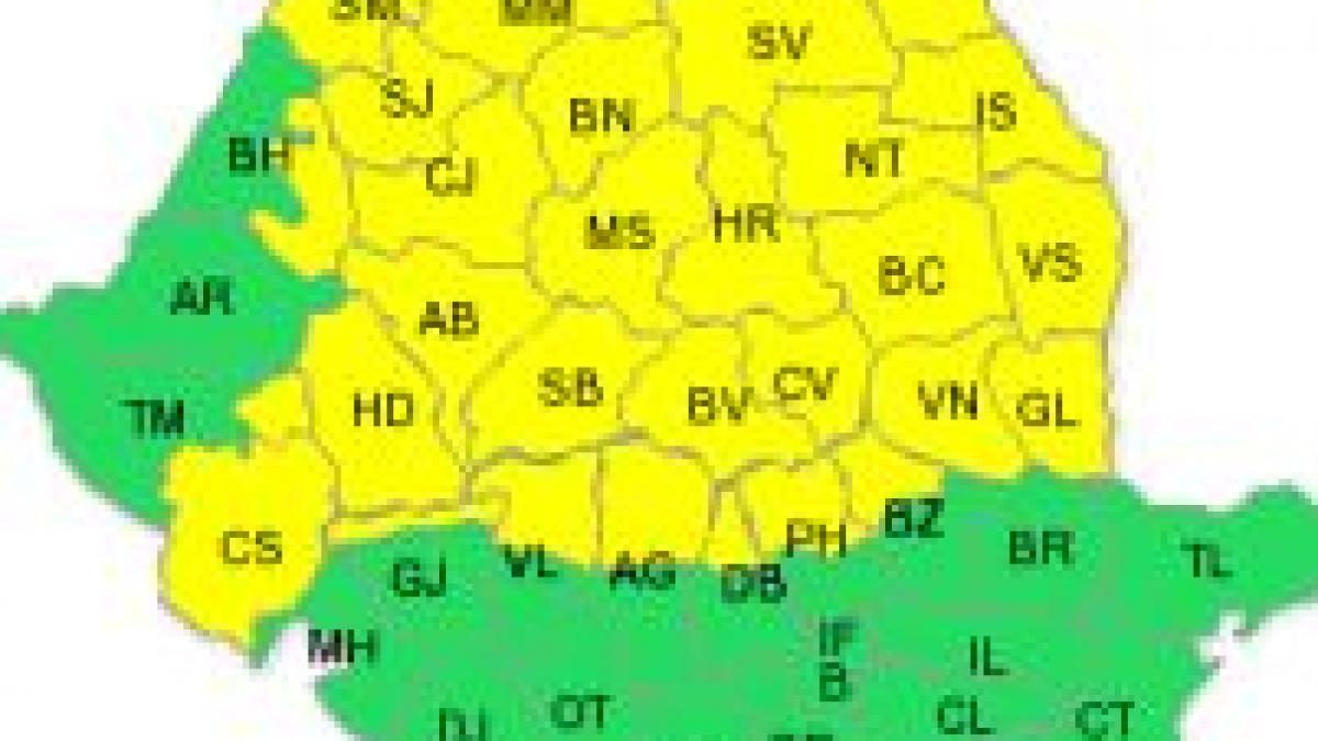 avertizare de ploi si inundatii in 29 de judete