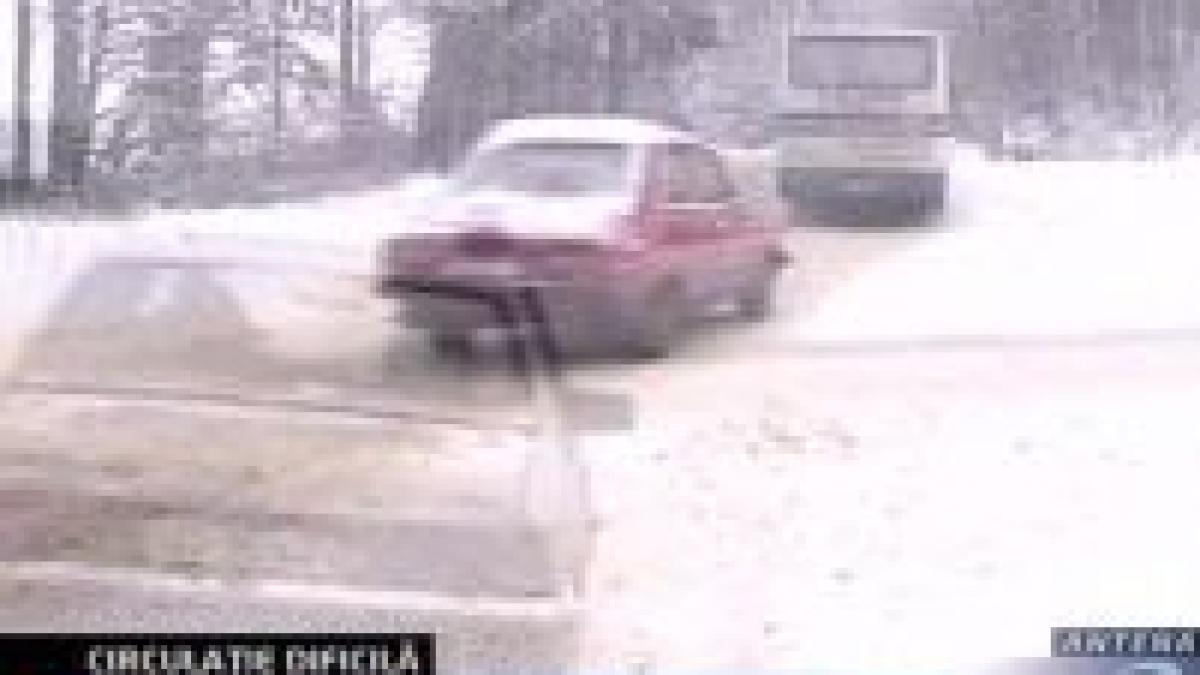 iarna in toata regula in apuseni pe dn 74 se circula cu dificultate