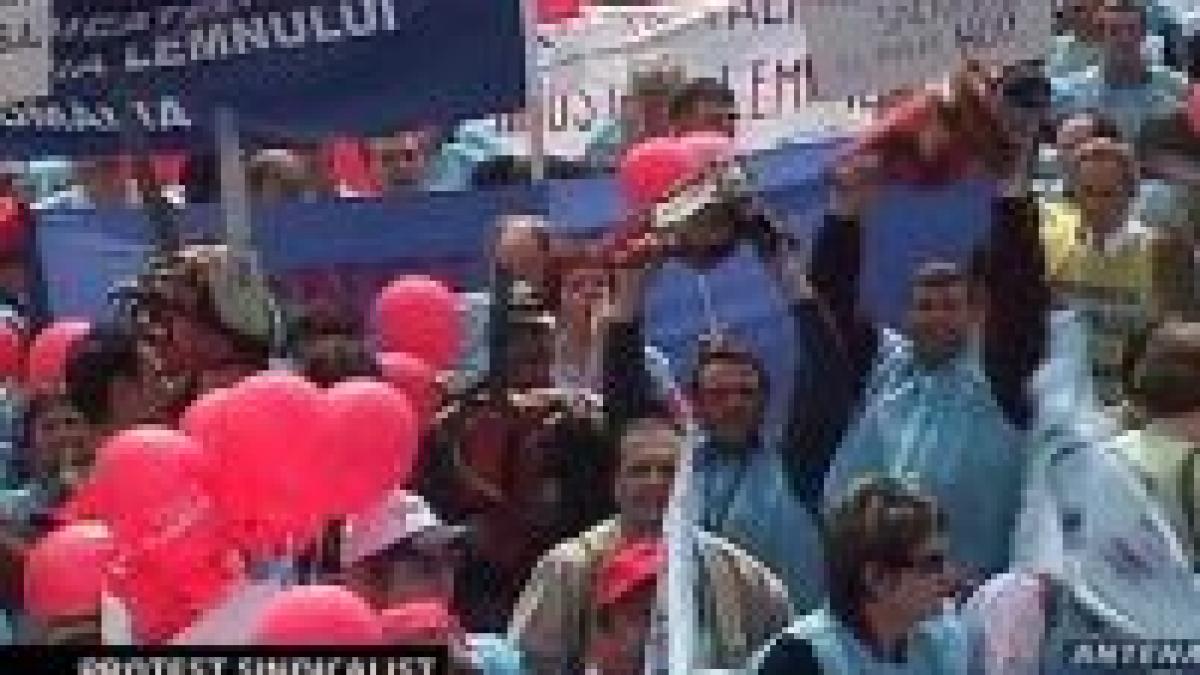 protest sindicalist in tara pentru reducerea contributiilor sociale