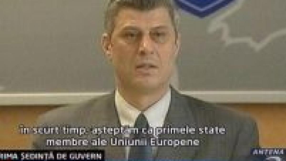 premierul kosovar a condus prima sedinta de guvern dupa declararea independentei