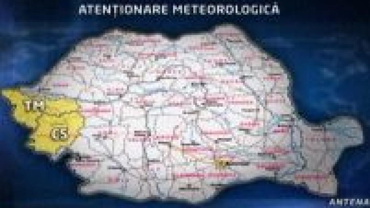 codul galben de inundatii pentru arad hunedoara timis si caras severin