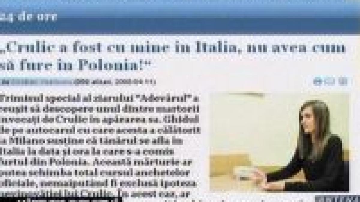 marturie exploziva claudiu crulic se afla in italia cand s a comis furtul din polonia