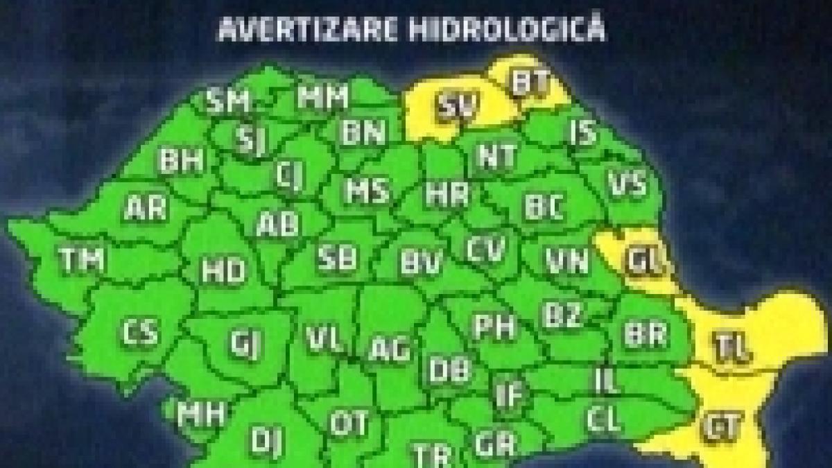 avertizare hidrologica pentru estul romaniei