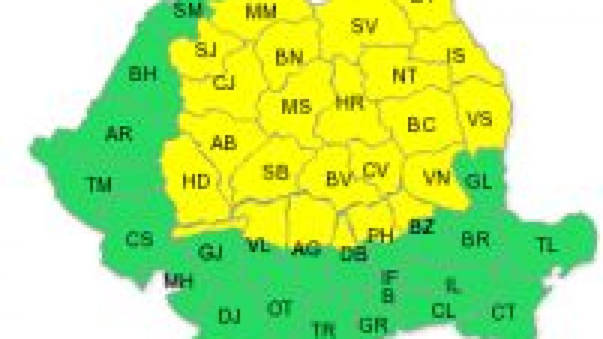avertizare anm codul portocaliu ridicat total iar cel galben partial