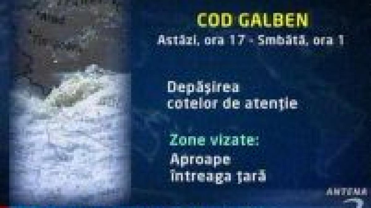 hidrologii au emis o avertizare de cod galben de inundatii