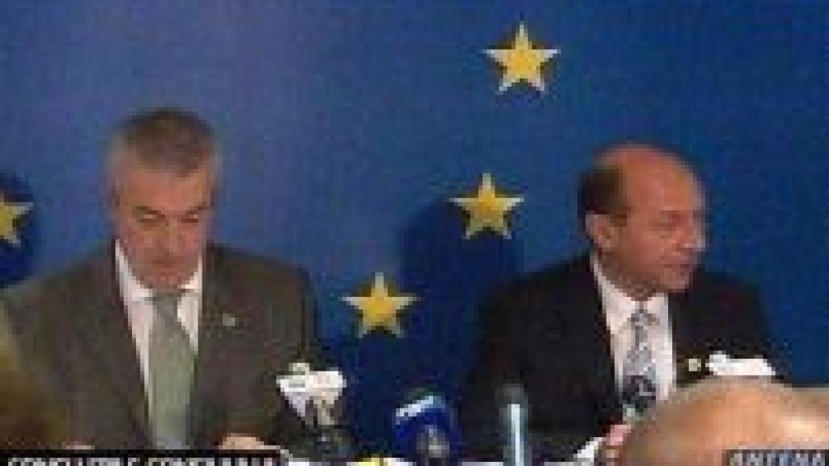 Băsescu şi Tăriceanu la Bruxelles. Discuţiile au vizat tratatul de la Lisbona şi creşterea preţurilor
