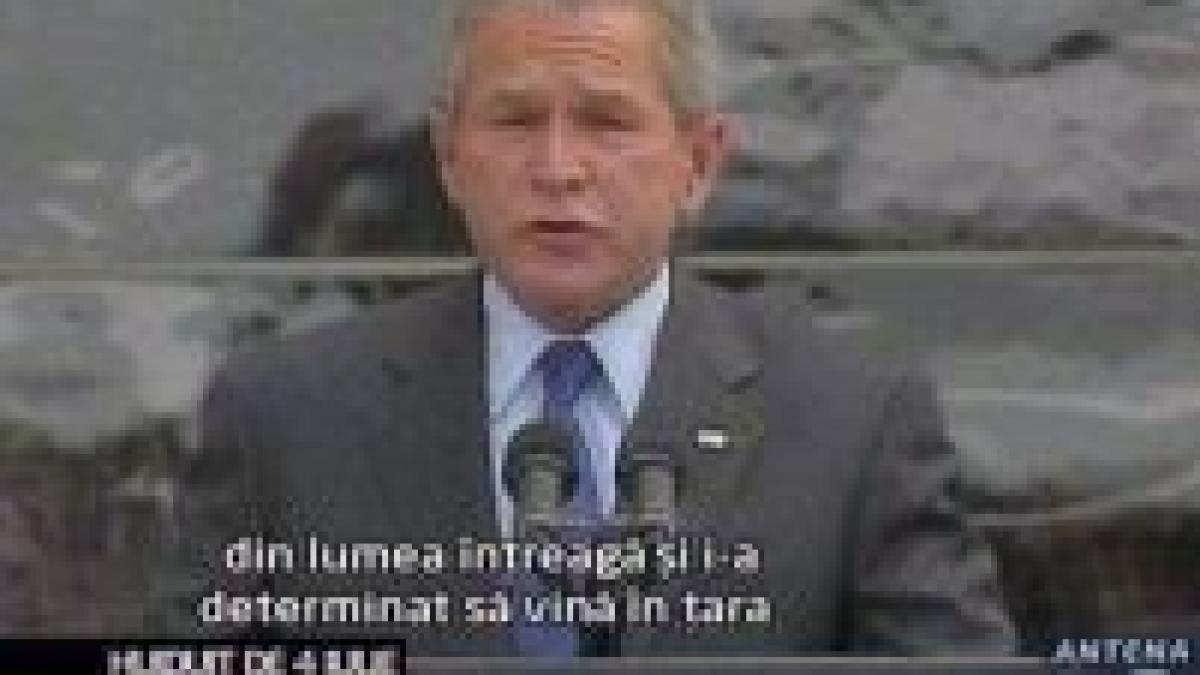 george w bush huiduit in timpul ceremoniei dedicate zilei independentei video