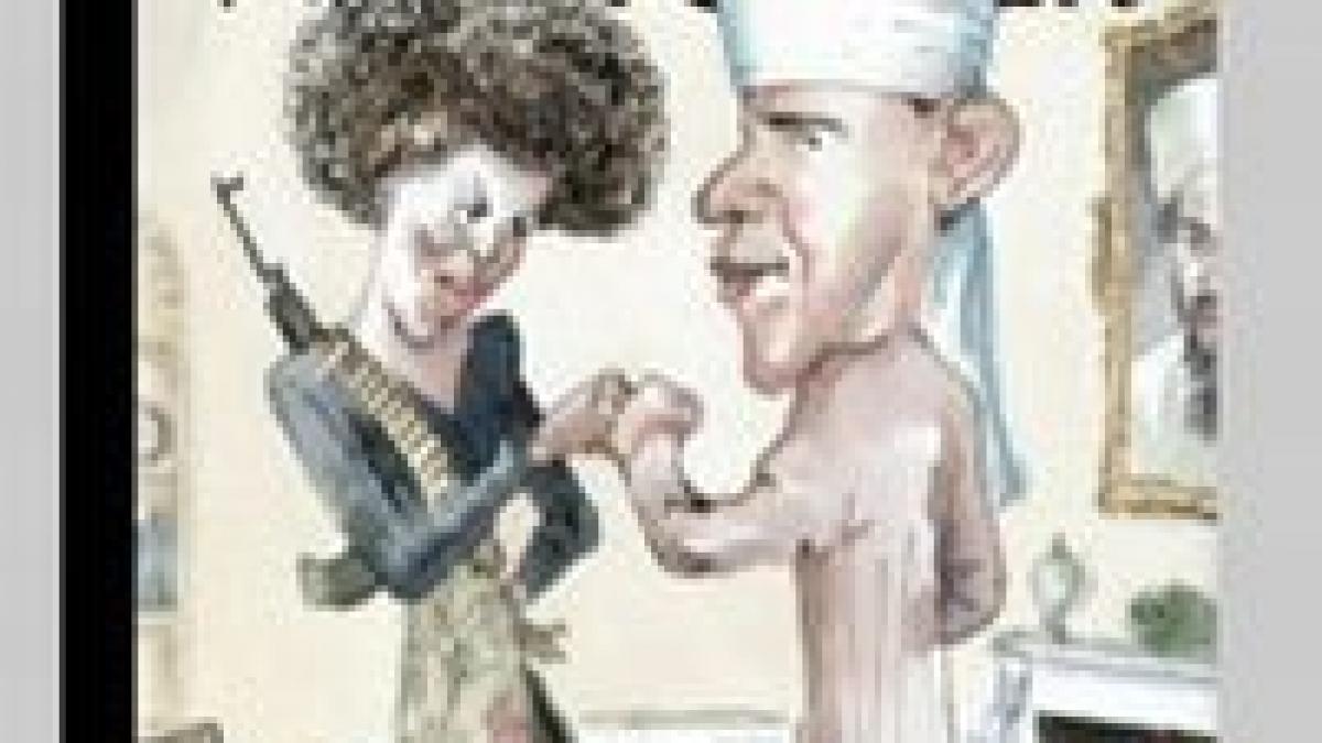 o caricatura a lui obama in chip de terorist criticata dur de opinia publica americana