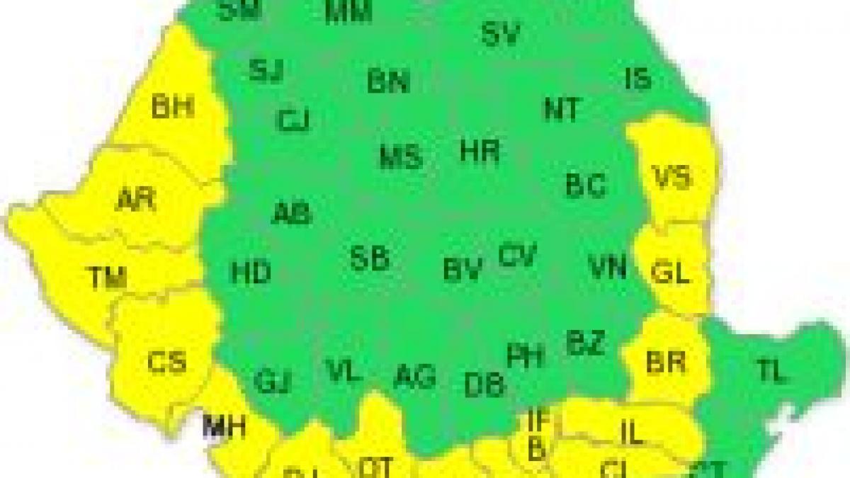 cod galben de canicula in sudul si vestul tarii