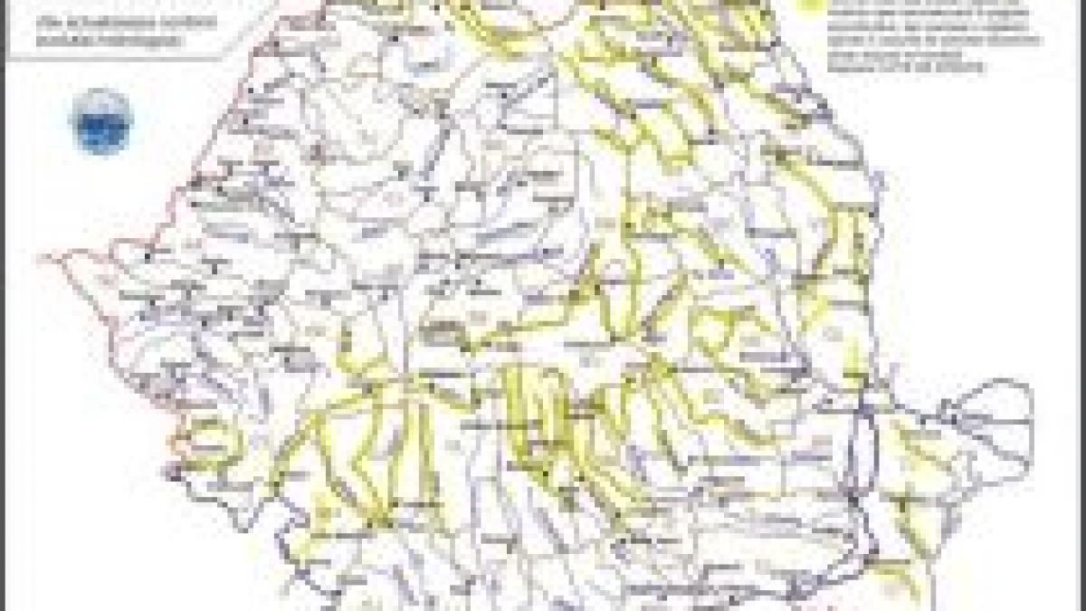 avertizare cod portocaliu pe cursul superior al prutului si cod galben pentru 25 de judete
