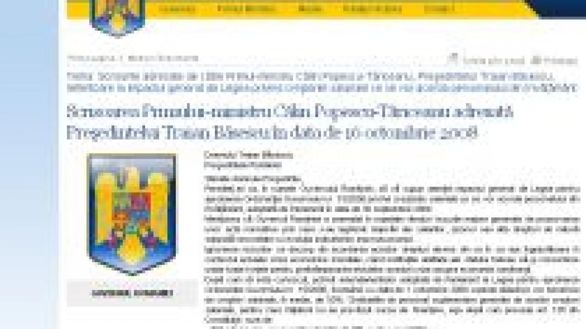 publicarea scrisorilor lui tariceanu catre basescu pe tema salariilor sanctionata de presedintie