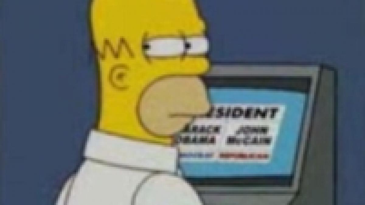 votul la americani homer simpson voteaza obama sau mccain obama ba mccain