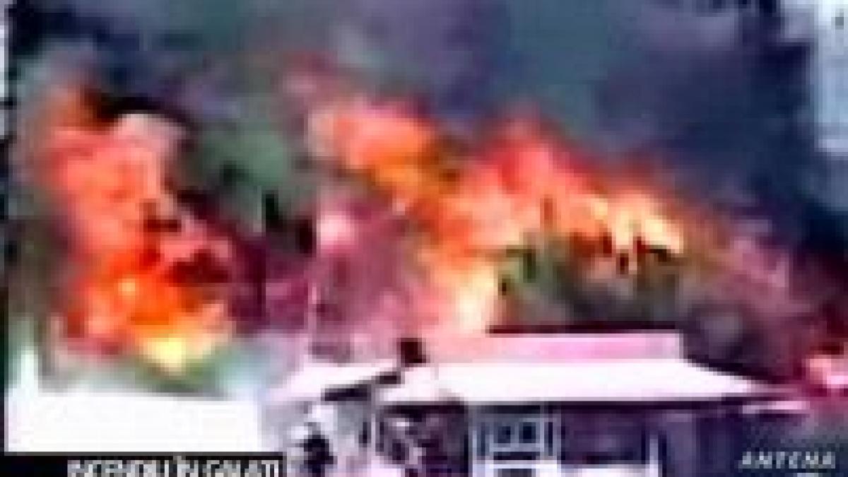 incendiu puternic la un magazin de mobila din galati