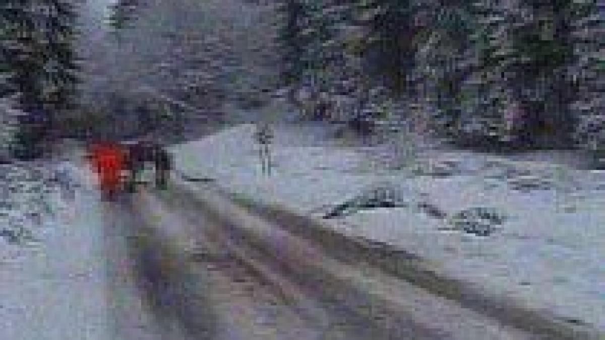 drumurile din harghita prahova si brasov acoperite de zapada se circula in conditii de iarna
