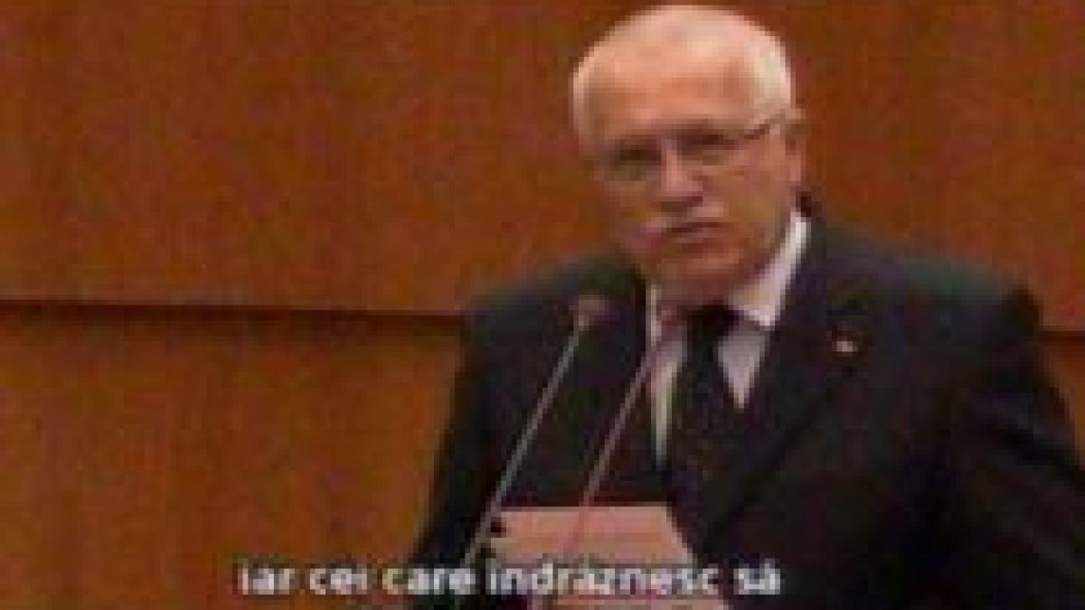 huiduieli in parlamentul european presedintele ceh a comparat ue cu fostele dictaturi est europene