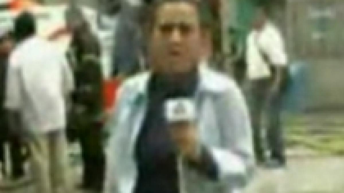 reporter surprins de o explozie puternica in timpul unei transmisiuni in direct video